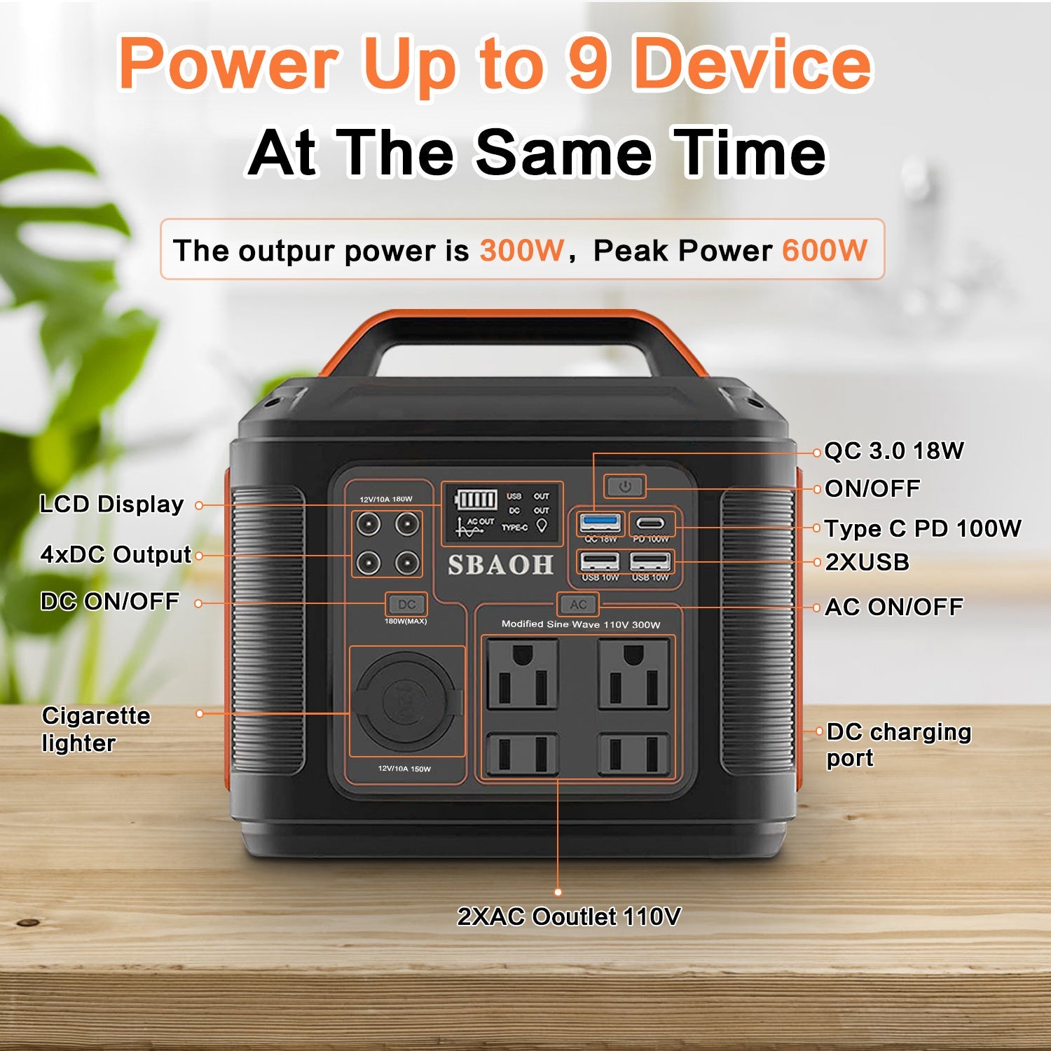 296Wh Portable Solar Power Station