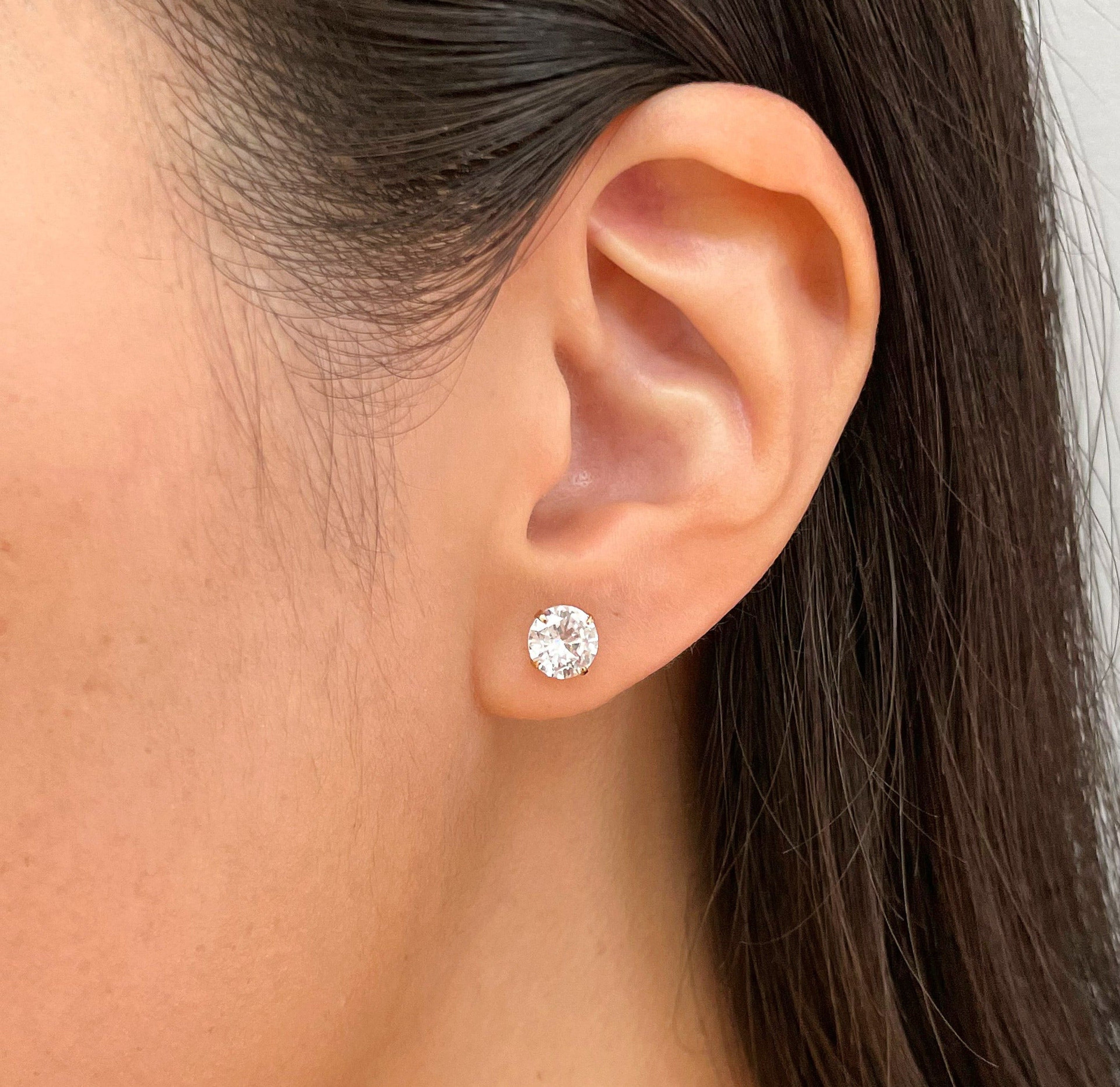 PARIS GOLD CZ STUD EARRINGS