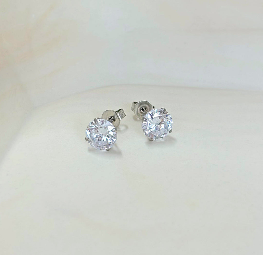 PARIS CZ DIAMOND EARRINGS - SILVER