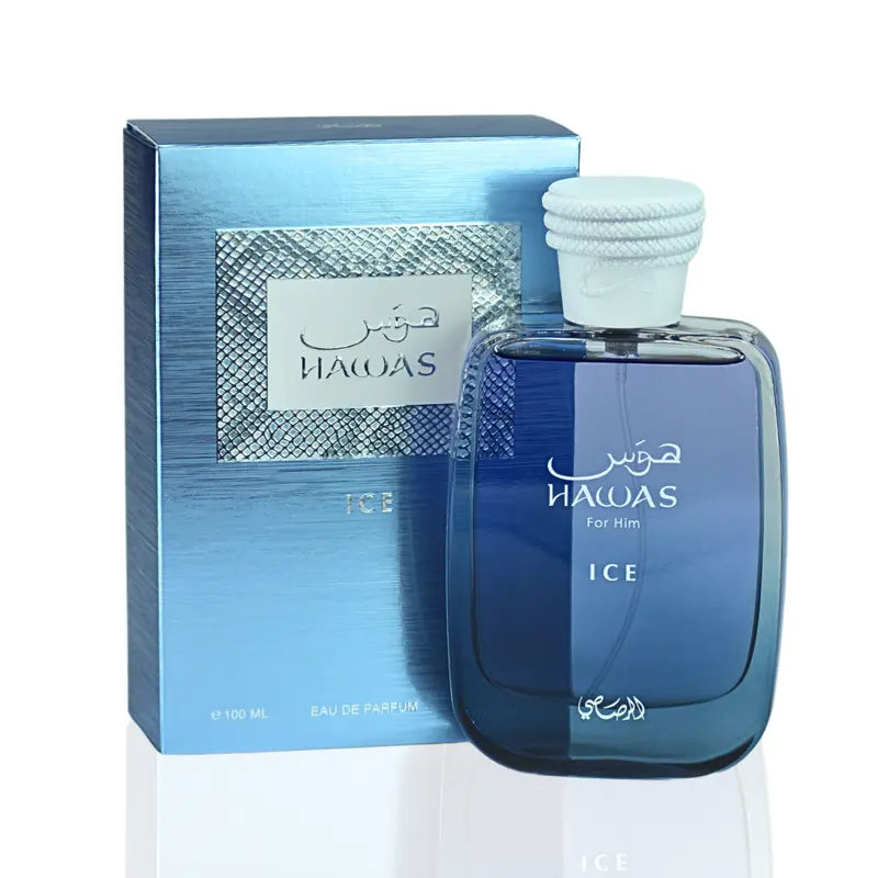 Rasasi Hawas Ice for Men Eau De Parfum 3.38 oz - Long Lasting Fresh Summer Fragrance