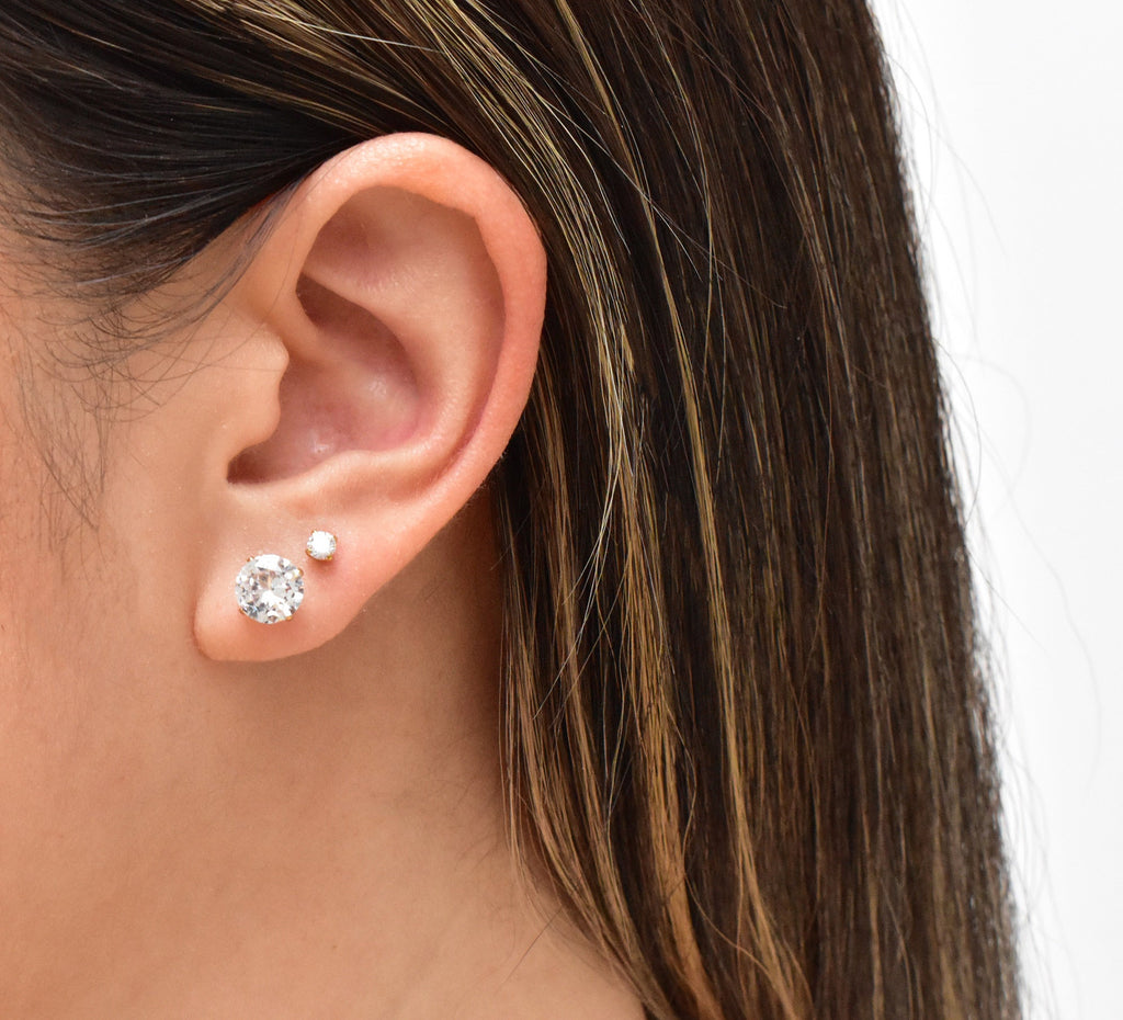 PARIS CZ DIAMOND EARRINGS - SILVER