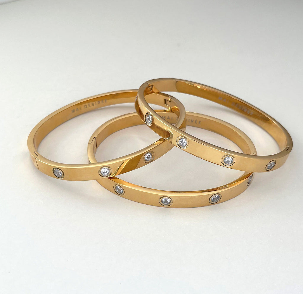 CARRIE GOLD DIAMOND CUFF BRACELET